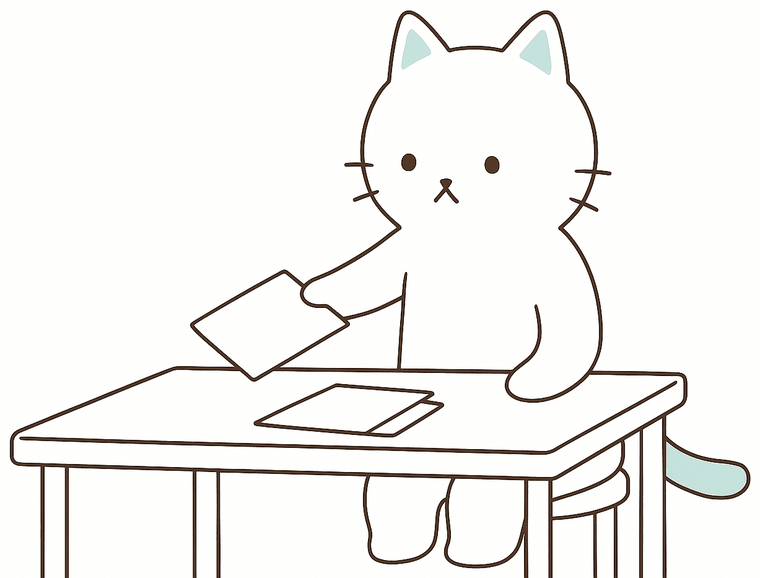 打ち合わせで資料を渡すイメージイラスト