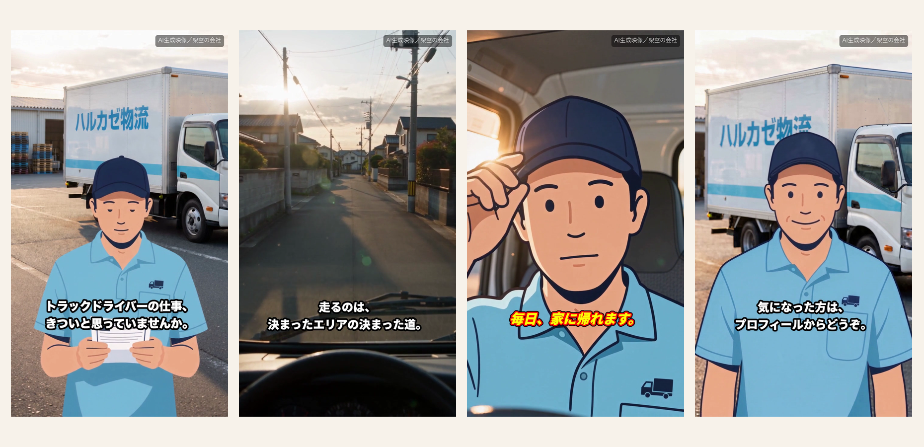 標準スタイル（背景は実写・案内役はアニメ）サンプル